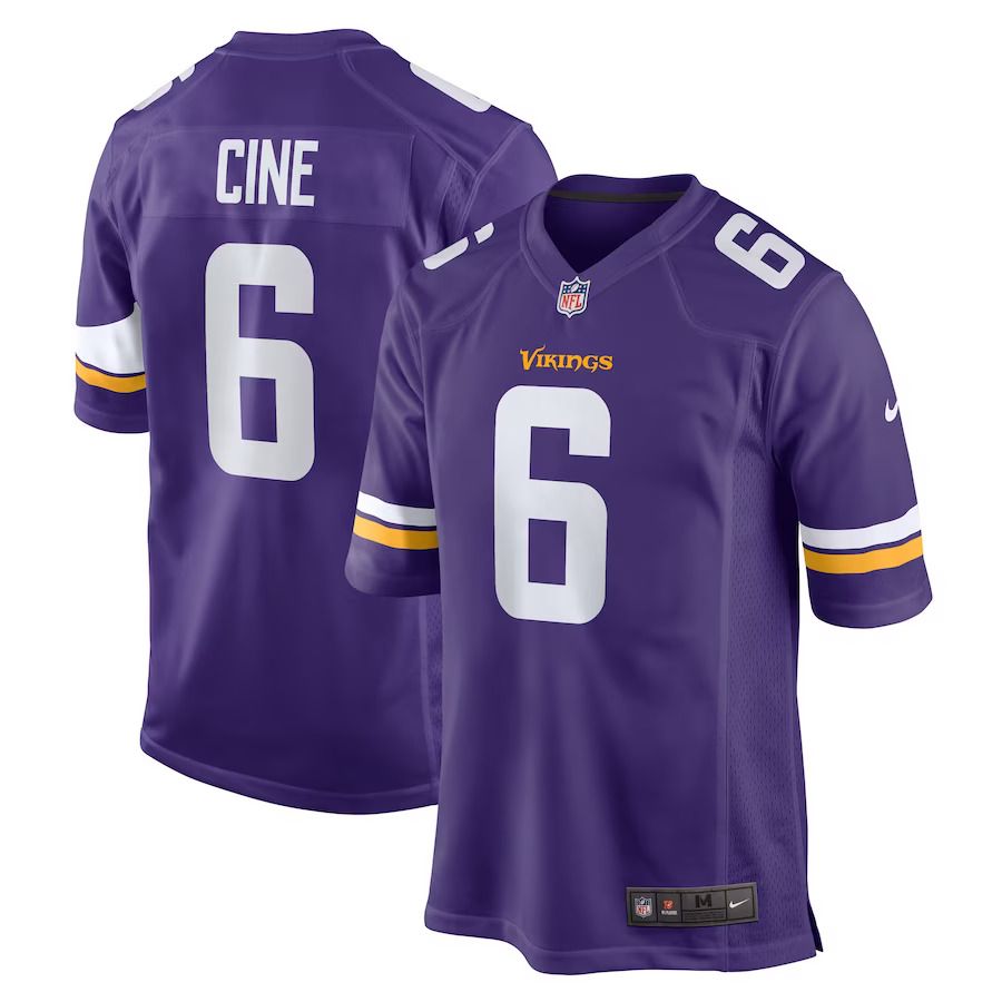 Men Minnesota Vikings #6 Lewis Cine Nike Purple Game Player NFL Jersey